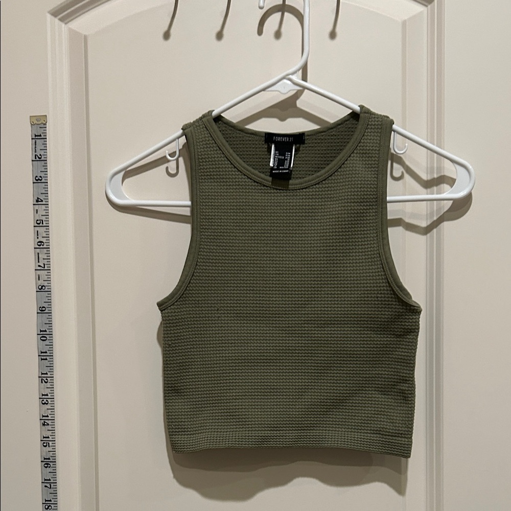Forever 21 Khaki Ribbed Tank Top